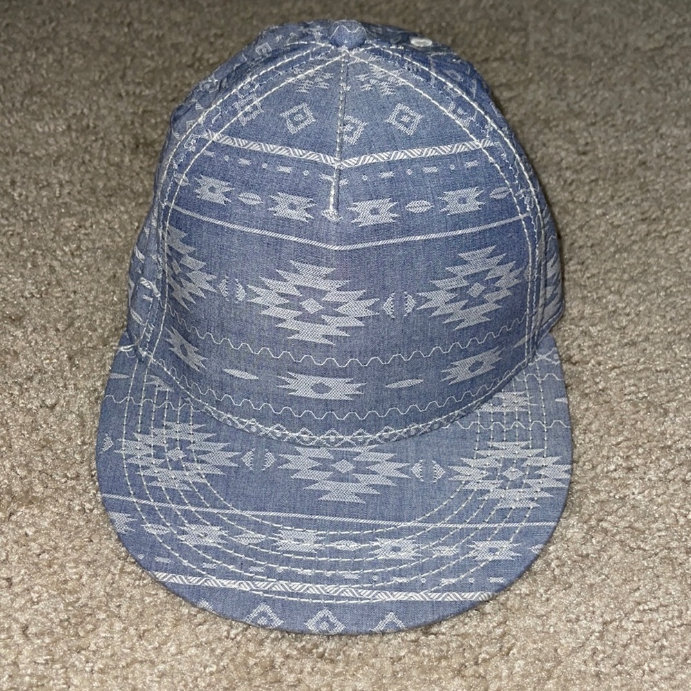 Denim tribal print adjustable hat